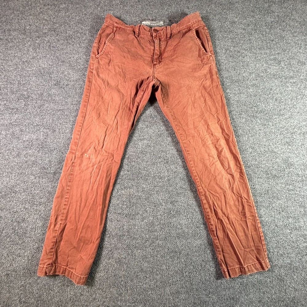 Vans Off The Wall Straight Jeans Men's 32x30 Orange Denim Workwear Travel